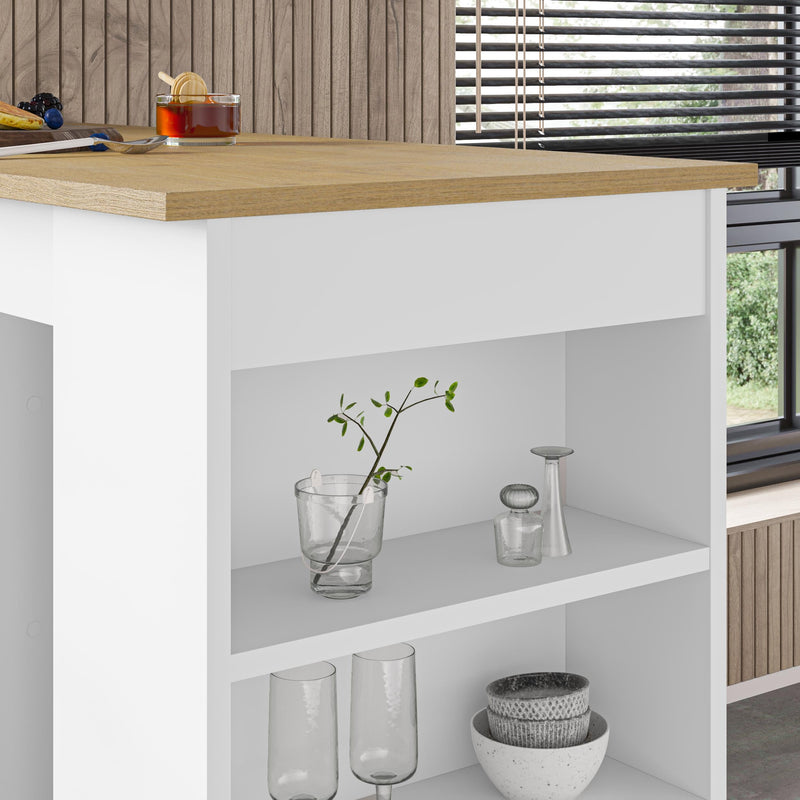 Swallow Modern Kitchen Bar Table – Dining Table with Storage Shelves