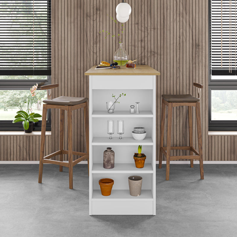 Swallow Modern Kitchen Bar Table – Dining Table with Storage Shelves