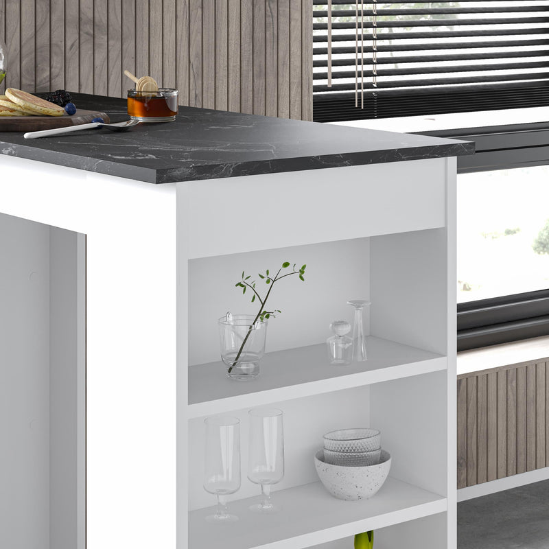 Swallow Modern Kitchen Bar Table – Dining Table with Storage Shelves