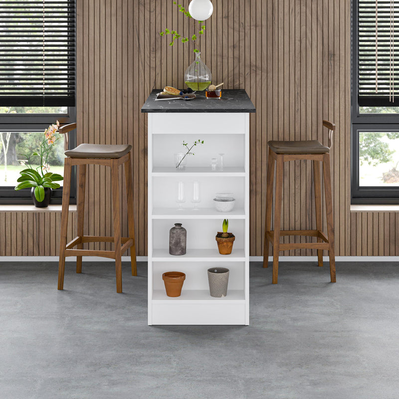 Swallow Modern Kitchen Bar Table – Dining Table with Storage Shelves