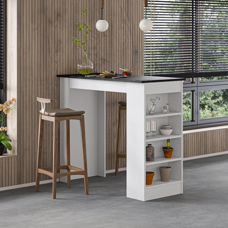 Swallow Modern Kitchen Bar Table – Dining Table with Storage Shelves