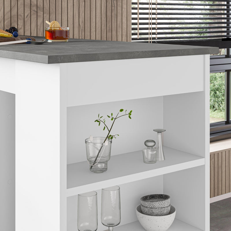 Swallow Modern Kitchen Bar Table – Dining Table with Storage Shelves