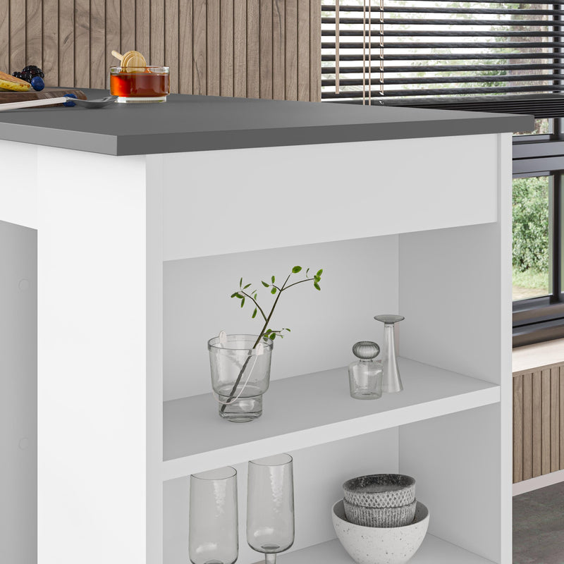 Swallow Modern Kitchen Bar Table – Dining Table with Storage Shelves