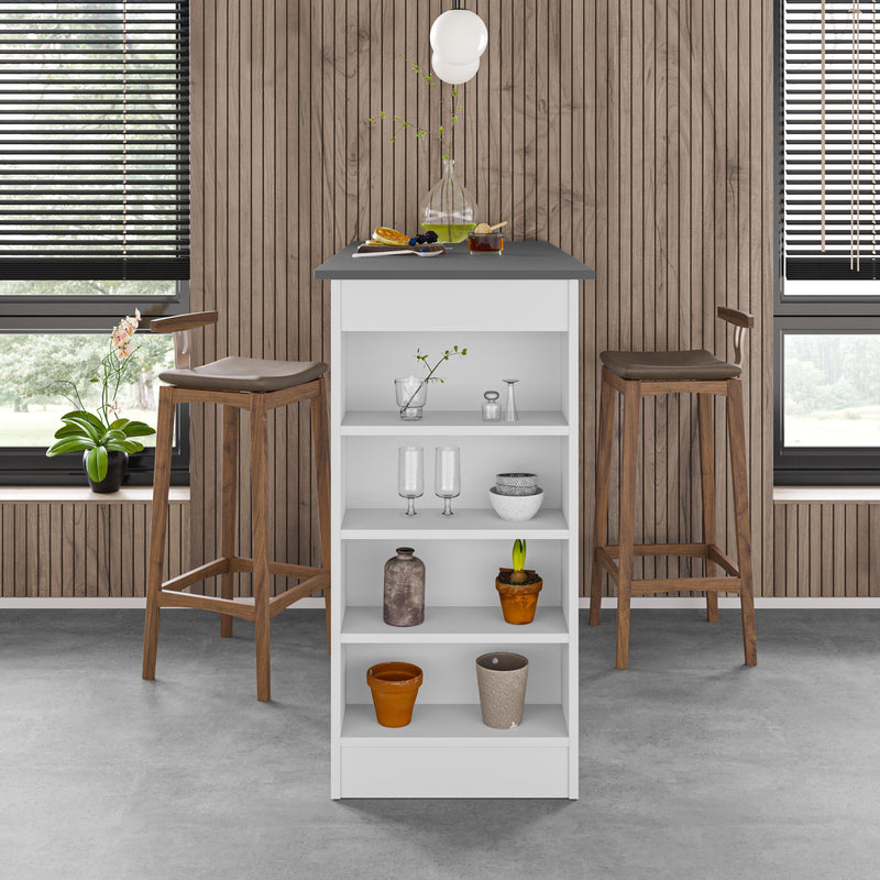Swallow Modern Kitchen Bar Table – Dining Table with Storage Shelves