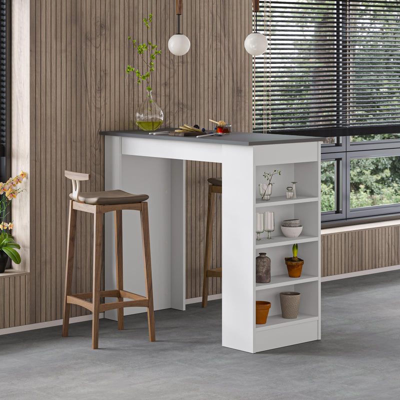 Swallow Modern Kitchen Bar Table – Dining Table with Storage Shelves