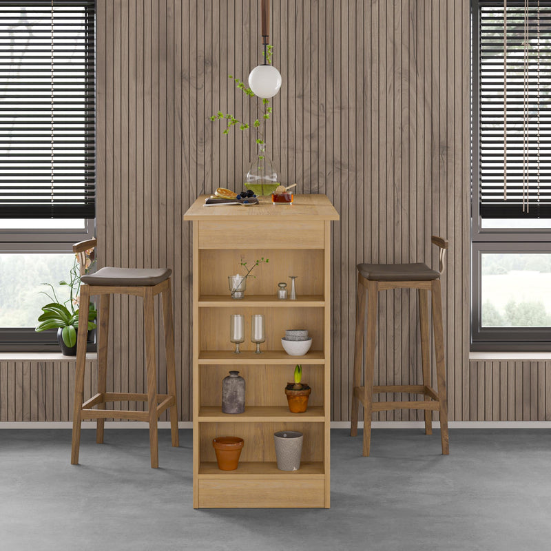 Swallow Modern Kitchen Bar Table – Dining Table with Storage Shelves