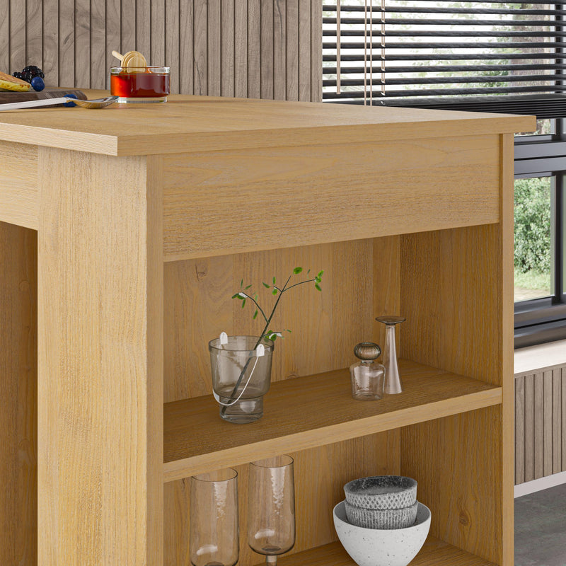 Swallow Modern Kitchen Bar Table – Dining Table with Storage Shelves
