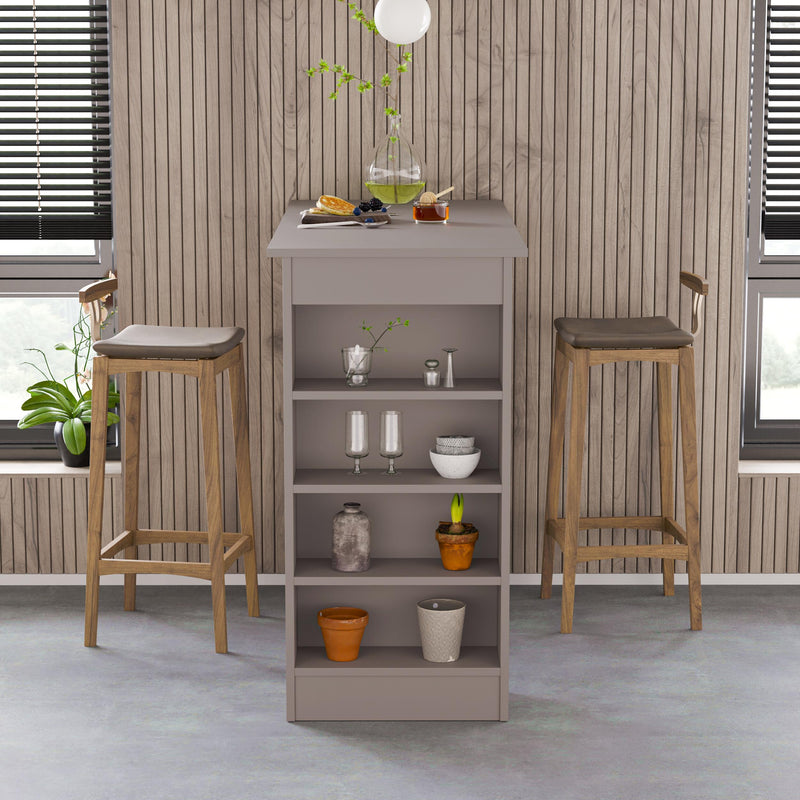 Swallow Modern Kitchen Bar Table – Dining Table with Storage Shelves