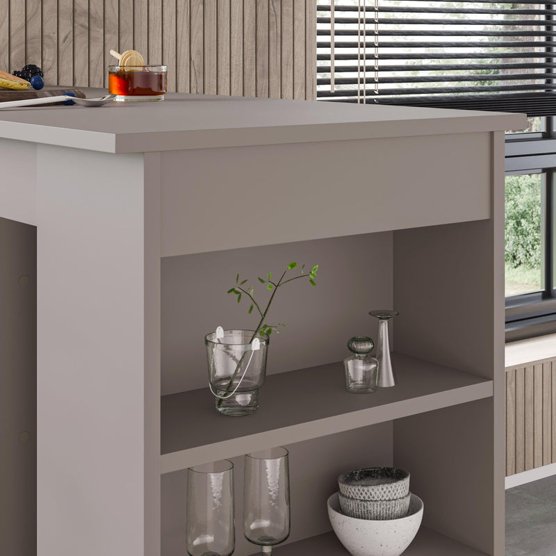 Swallow Modern Kitchen Bar Table – Dining Table with Storage Shelves