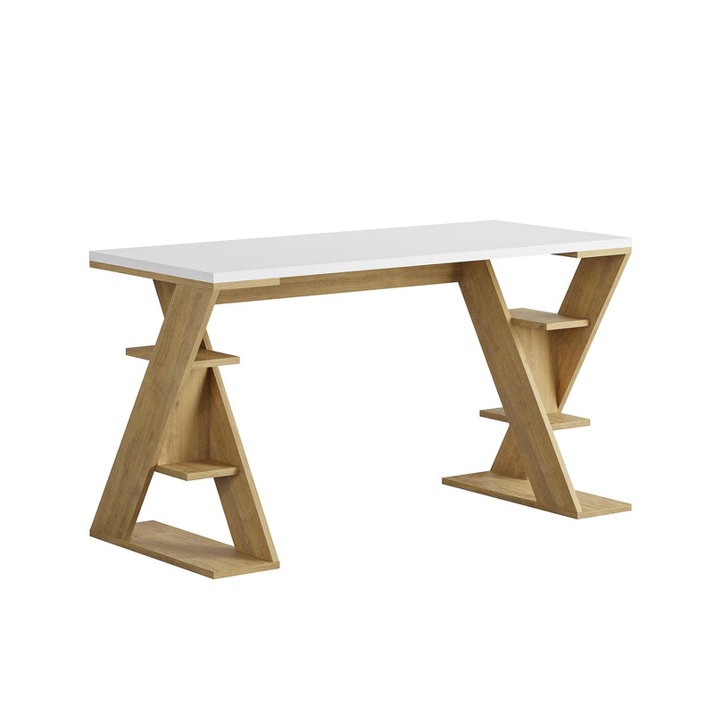 Papillon Modern Desk With Bookshelf Legs Width 137cm