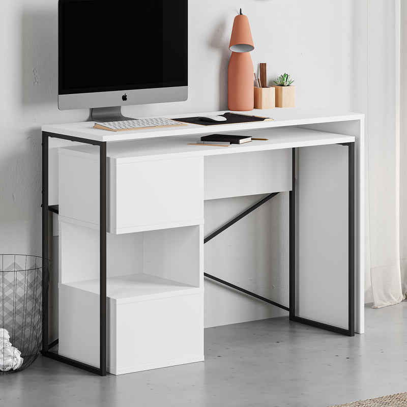 Badau Multi Purpose Working Table – Modern 2-in-1 Desk with Storage for Home Office or Study