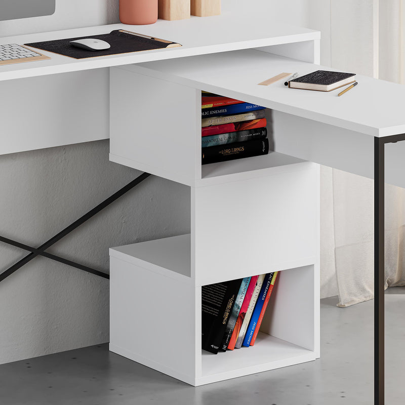 Badau Multi Purpose Working Table – Modern 2-in-1 Desk with Storage for Home Office or Study