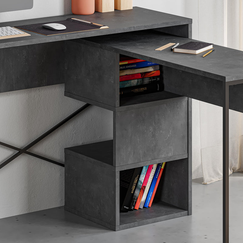 Badau Multi Purpose Working Table – Modern 2-in-1 Desk with Storage for Home Office or Study