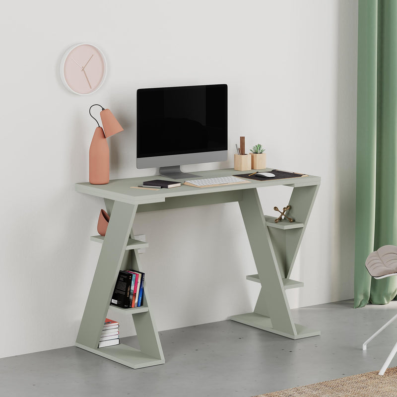 Papillon Modern Study Desk with Shelves - W 106 cm