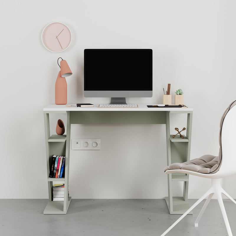 Papillon Modern Study Desk with Shelves - W 106 cm