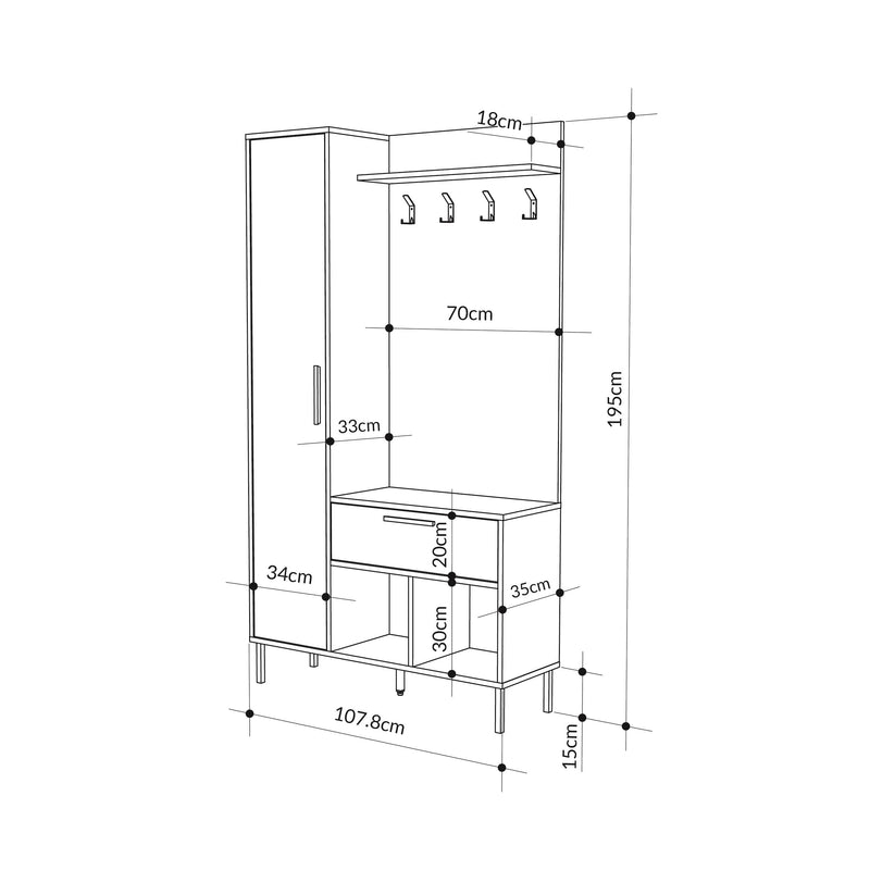 Acton Hall Stand with Shoe Storage
