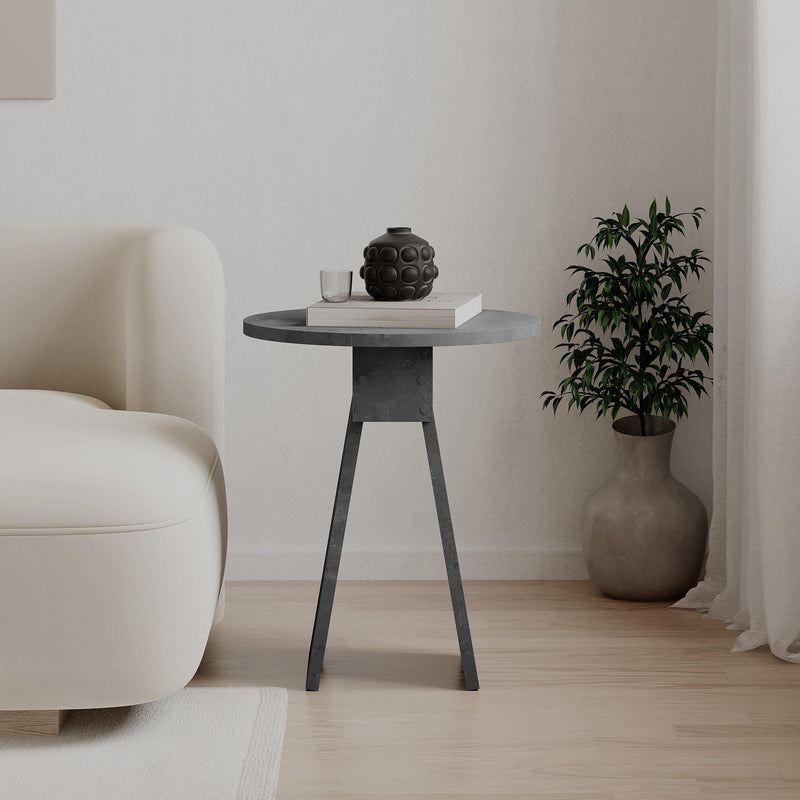 Chen Side Table – Modern Round Accent Table for Living Room, Bedroom or Entryway