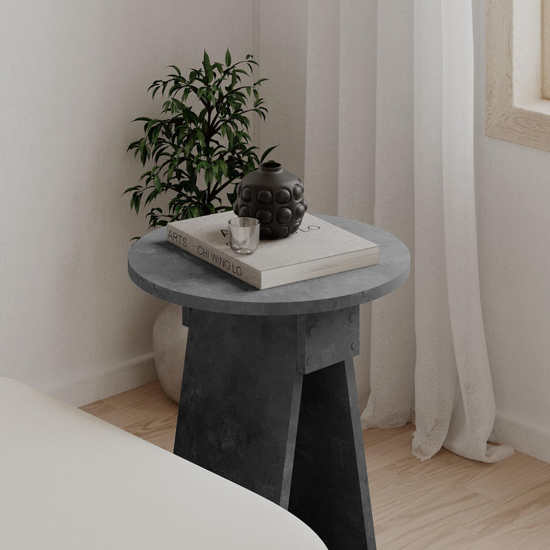 Chen Side Table – Modern Round Accent Table for Living Room, Bedroom or Entryway
