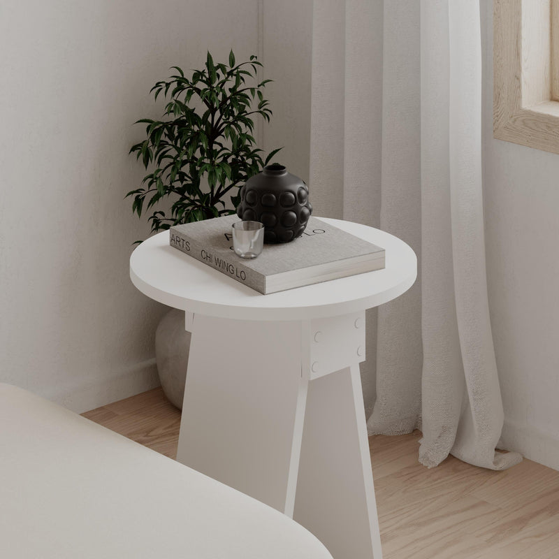 Chen Side Table – Modern Round Accent Table for Living Room, Bedroom or Entryway
