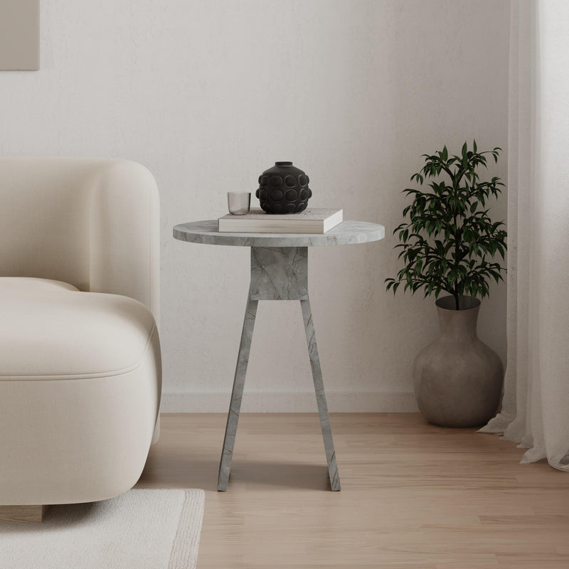 Chen Side Table – Modern Round Accent Table for Living Room, Bedroom or Entryway