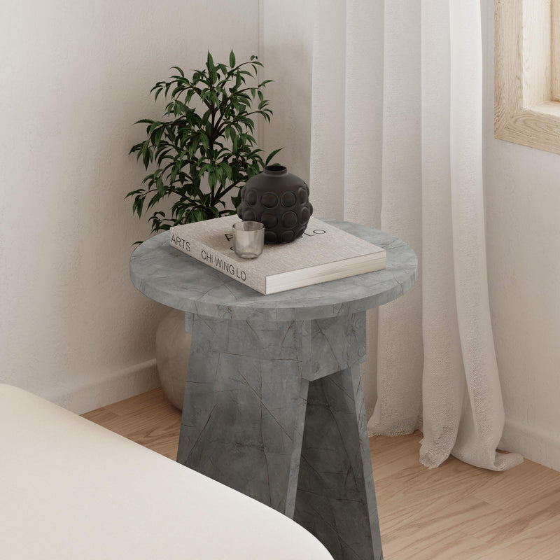 Chen Side Table – Modern Round Accent Table for Living Room, Bedroom or Entryway