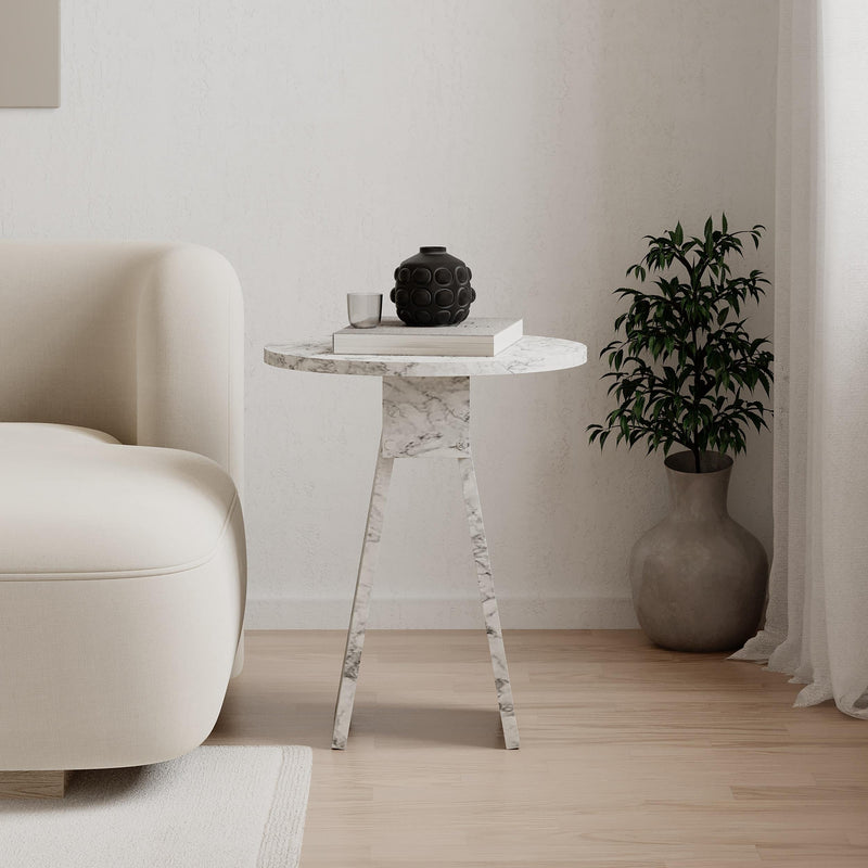 Chen Side Table – Modern Round Accent Table for Living Room, Bedroom or Entryway