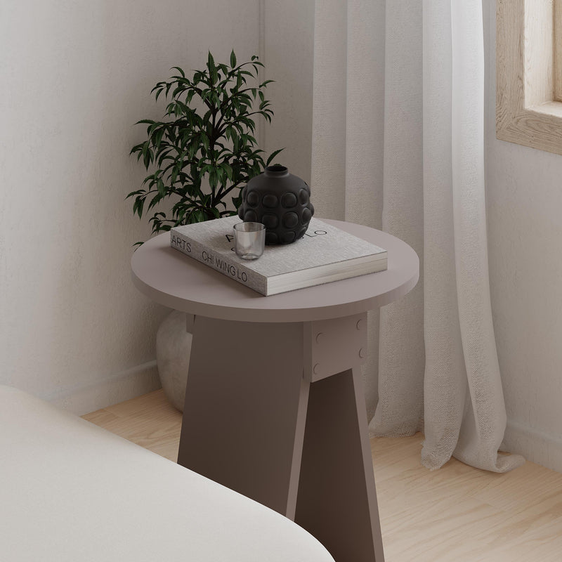 Chen Side Table – Modern Round Accent Table for Living Room, Bedroom or Entryway