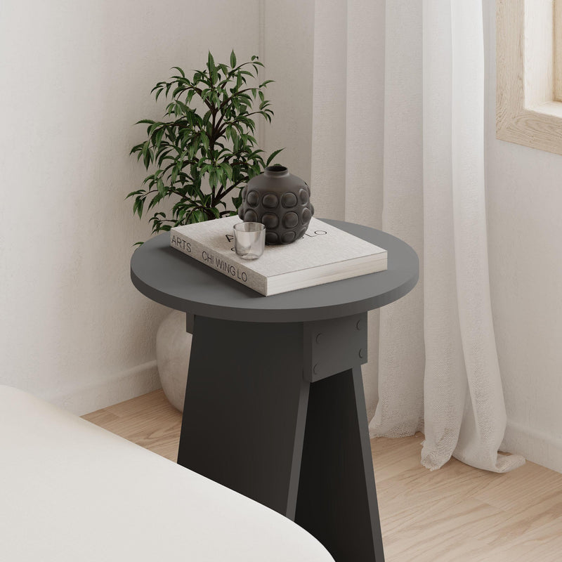 Chen Side Table – Modern Round Accent Table for Living Room, Bedroom or Entryway