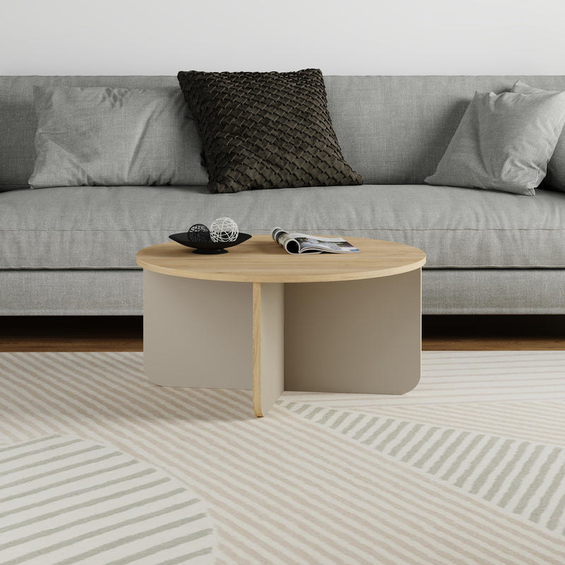 Hillary Round Coffee Table – 80 cm Modern Living Room Table