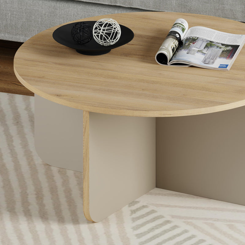Hillary Round Coffee Table – 80 cm Modern Living Room Table