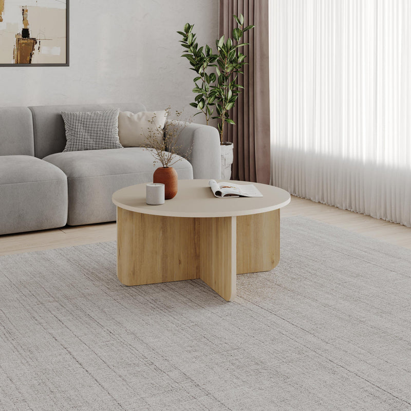 Hillary Round Coffee Table – 80 cm Modern Living Room Table