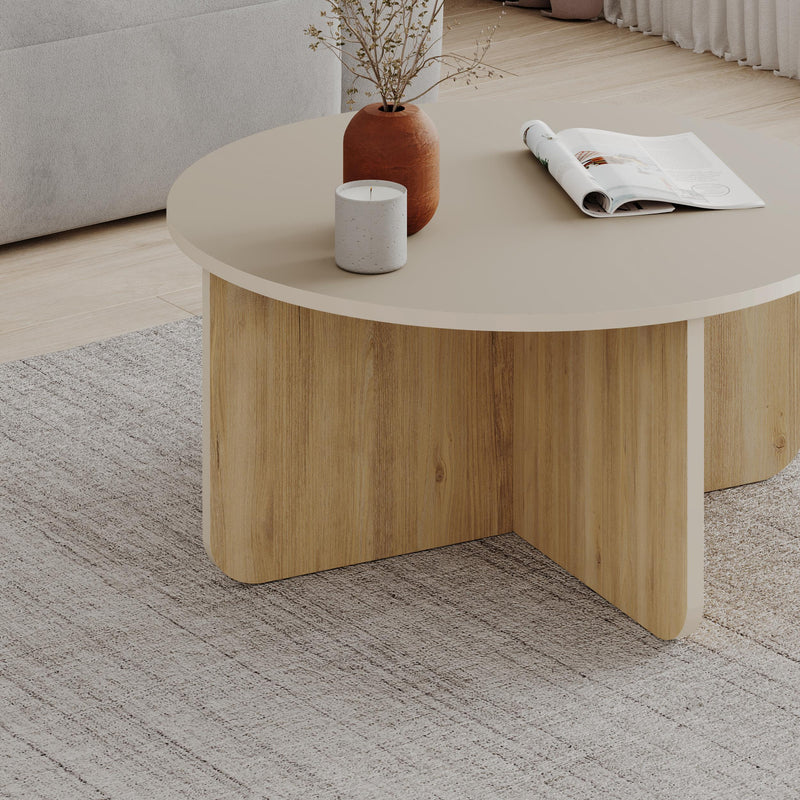 Hillary Round Coffee Table – 80 cm Modern Living Room Table
