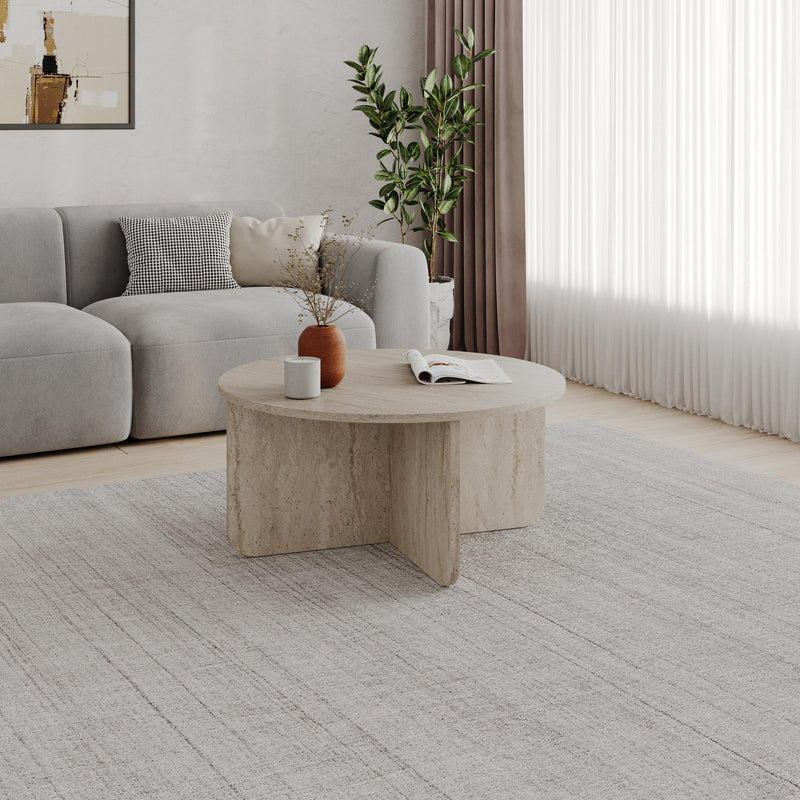 Hillary Round Coffee Table – 80 cm Modern Living Room Table