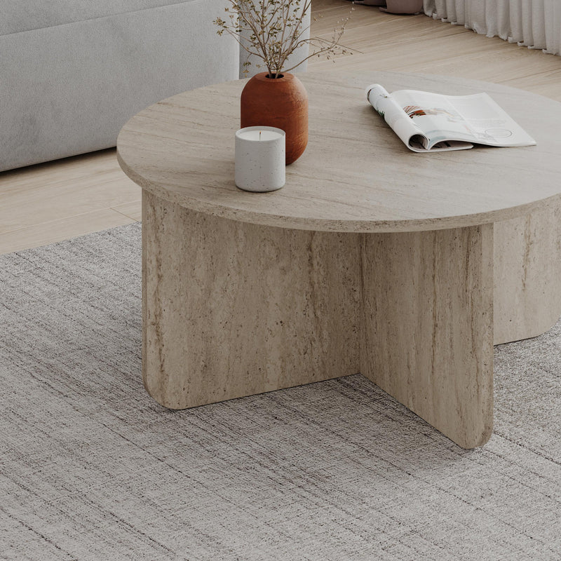 Hillary Round Coffee Table – 80 cm Modern Living Room Table