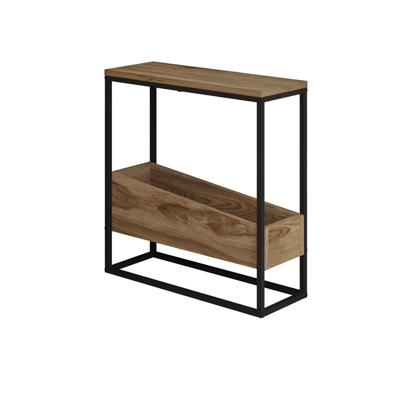 Lido Slim Side Table – Oak & Black