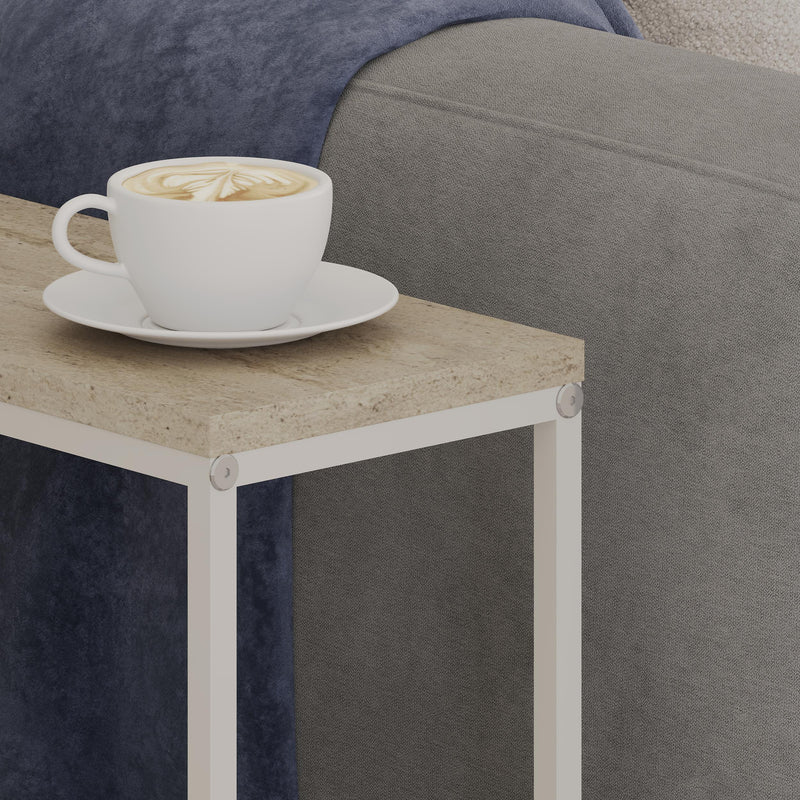 Lido Slim Side Table – Oak & Black