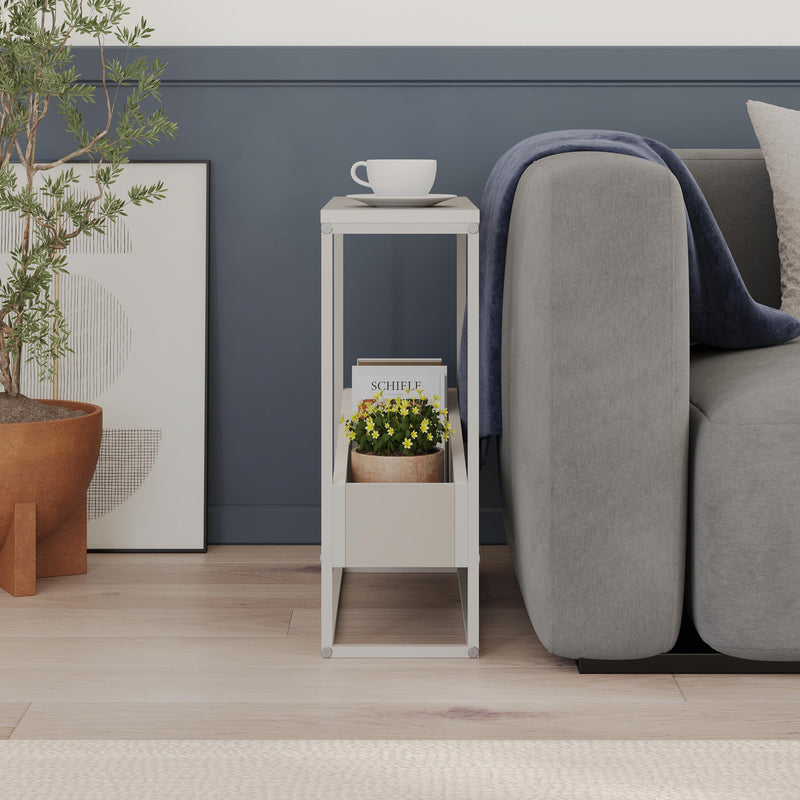 Lido Slim Side Table – Oak & Black