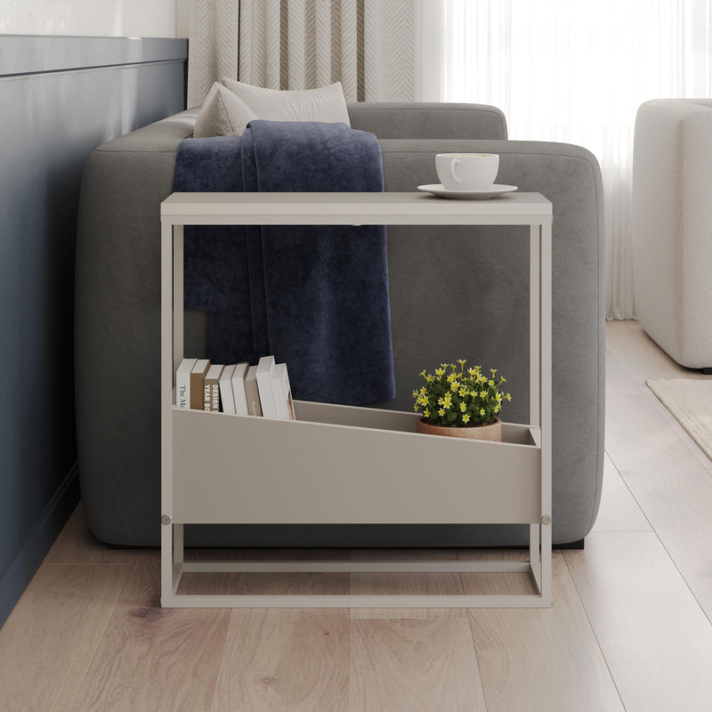 Lido Slim Side Table – Oak & Black