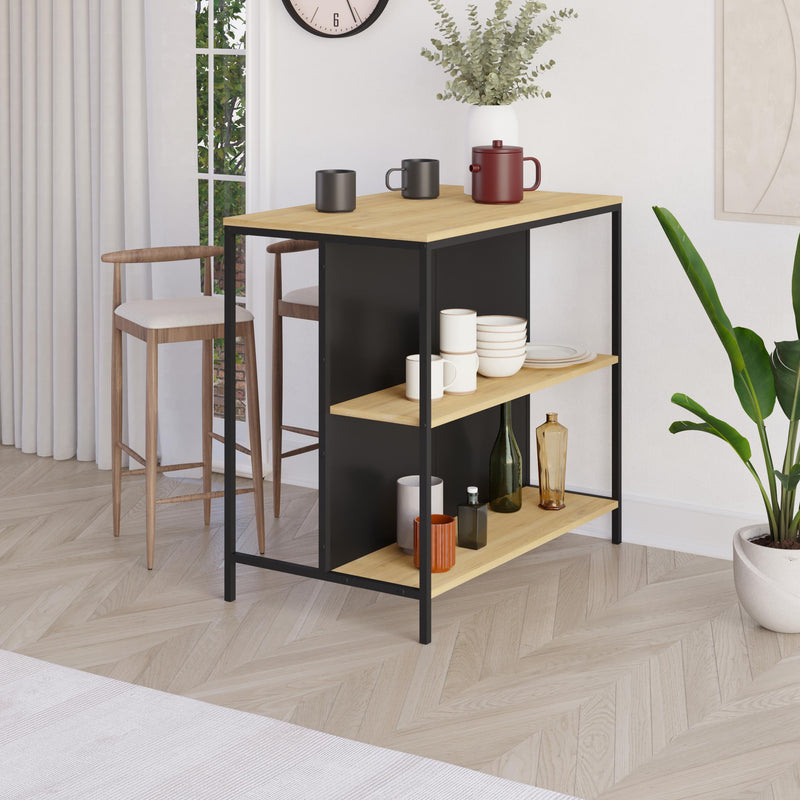 Detroit Bar Table – 100cm with Shelves