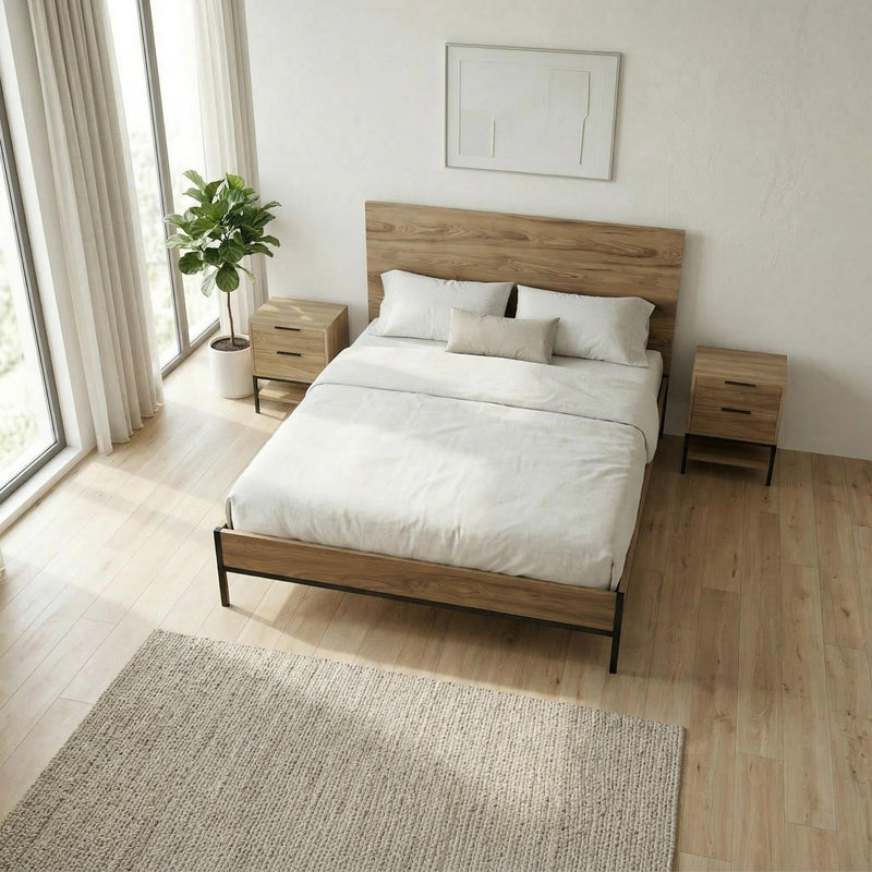 Mars Bed Frame Whiskey Oak Finish L 206.5 cm