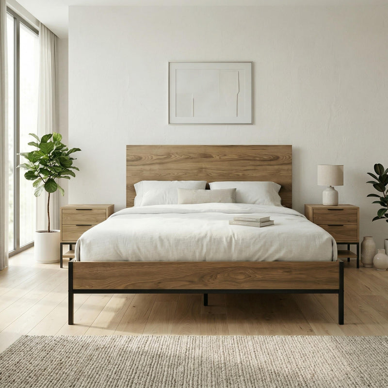 Mars Bed Frame Whiskey Oak Finish L 206.5 cm