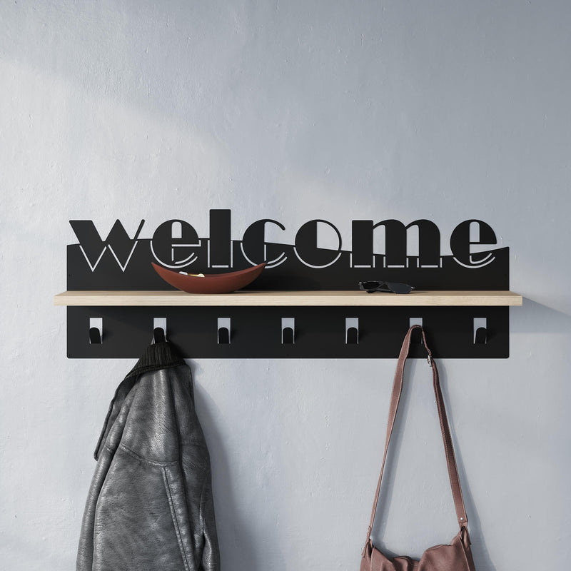 Welcome Hallway Coat Hanger Rack