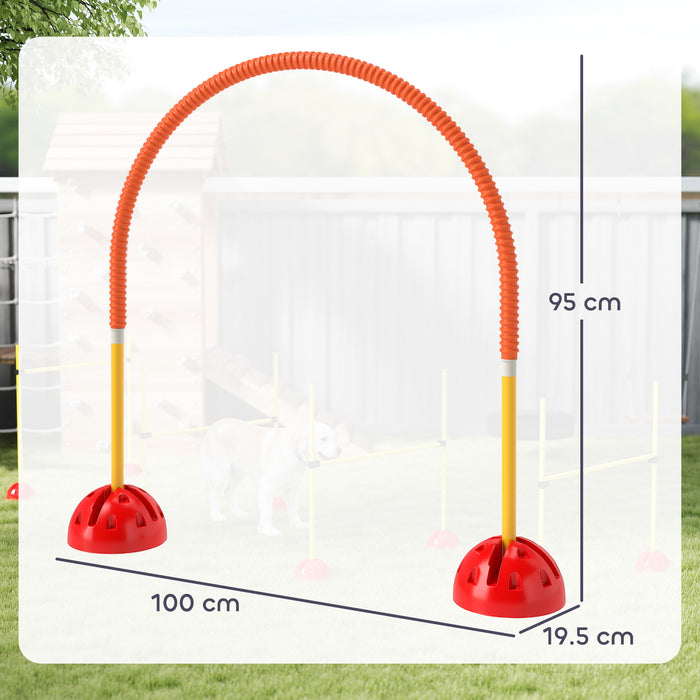 PawHut 4 Piece Dog Agility Training Equipment with Carry Bag, Orange