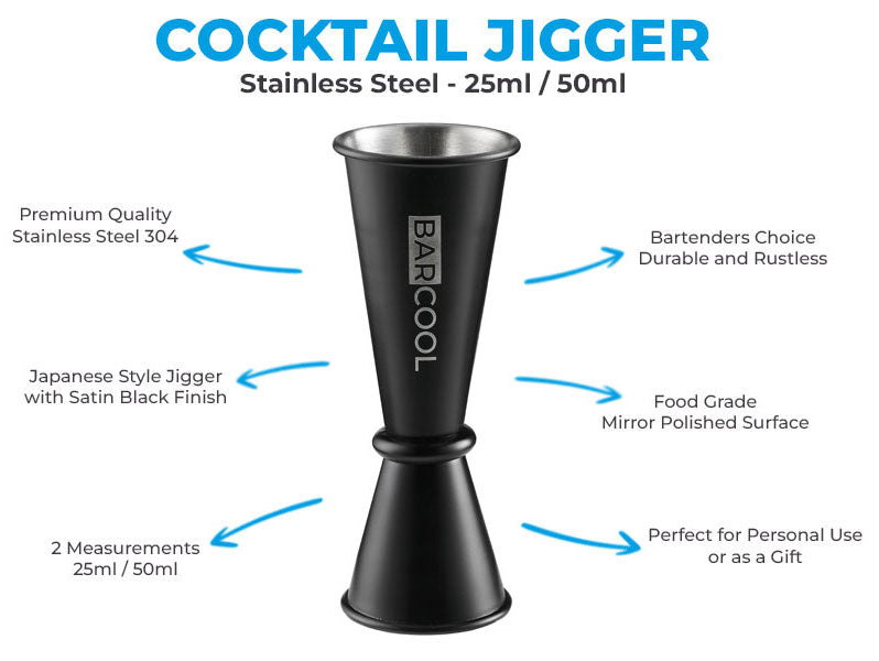 Barcool Japanese Cocktail Jigger 50ml / 25ml
