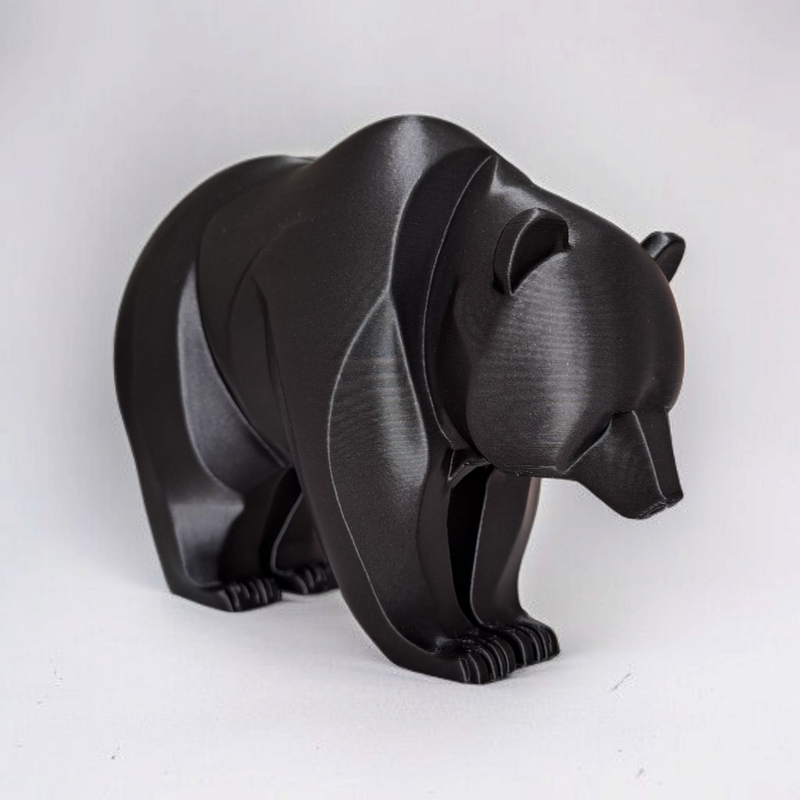 Sculpture #22 | Minimalist Curved Bear Sculpture | Strong, Pensive Art Decor
