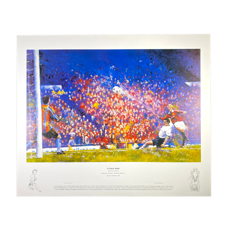 Sir David Beckham 1999 "A Classic Strike" Artwork Print (L)