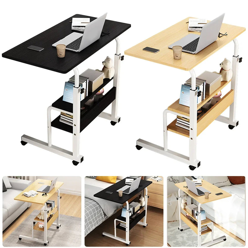 Bedside Height-Adjustable Lift Table with Wheels – Adjustable Desk Side Table
