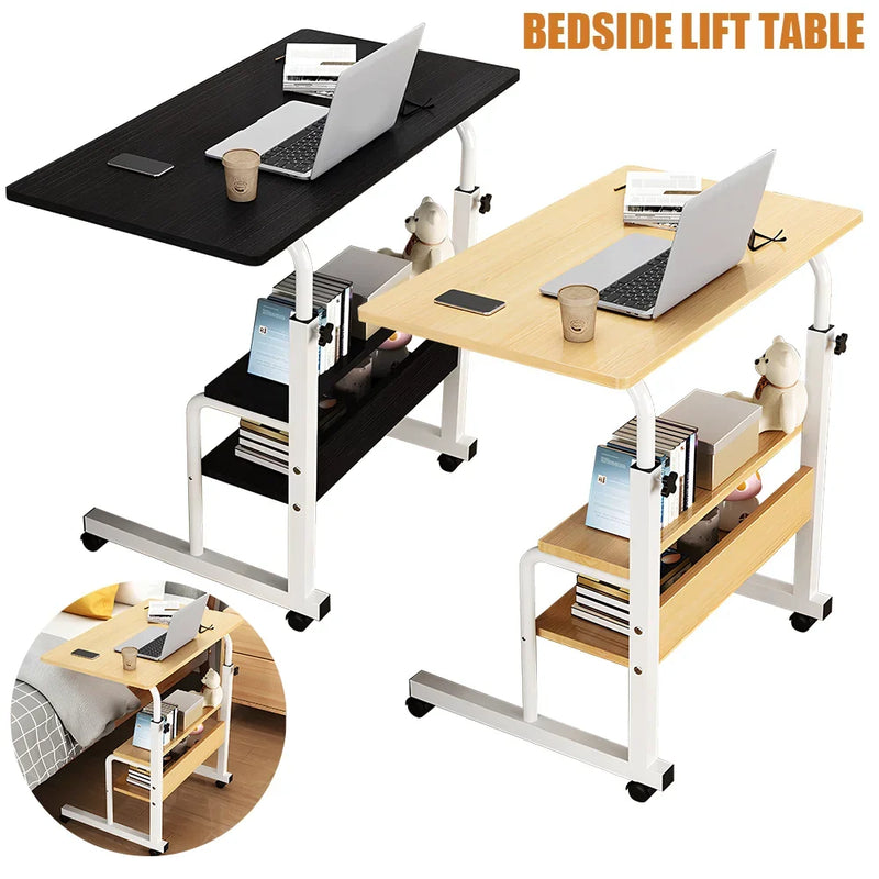 Bedside Height-Adjustable Lift Table with Wheels – Adjustable Desk Side Table
