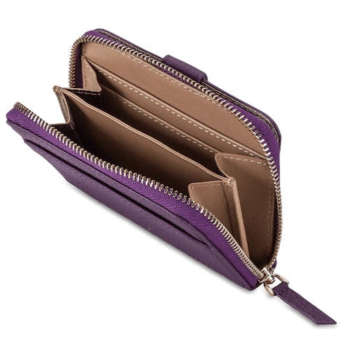 VAULTSKIN BELGRAVIA Zipper Wallet with RFID Blocking | Violet