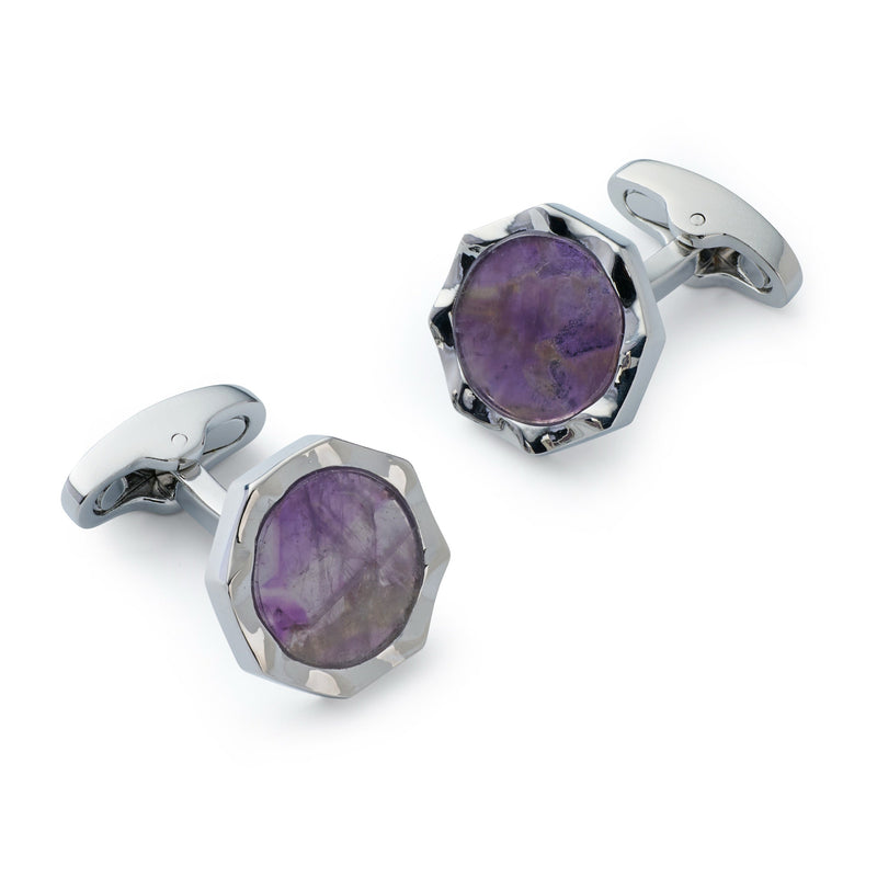 Signet Cufflinks In Amethyst